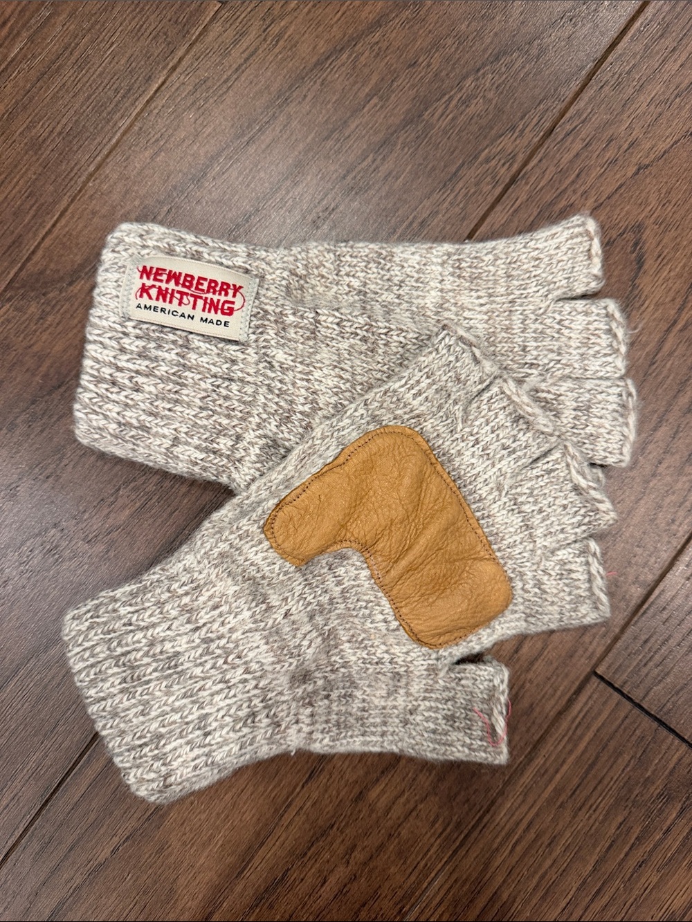Newberry Knitting Wool Blend Fingerless Gloves - Oatmeal - C54-131